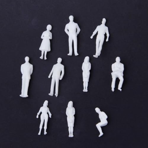 ZMdooreasy Weiße Miniatur-Figuren, Set mit 50100 Stück, für Szenendekoration und Modellbasteln (50 Stück) von ZMdooreasy