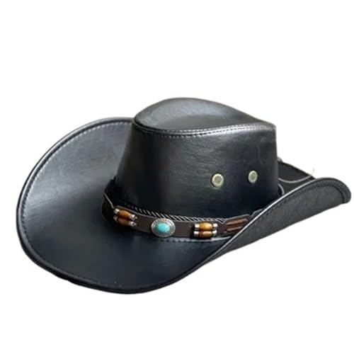 ZNJAMN Cowboyhut 2 stücke Western Cowboy Hüte for Frauen Männer Vintage Gentleman Kleid Cowgirl Jazz FüR MäNner Und Frauen(Black) von ZNJAMN