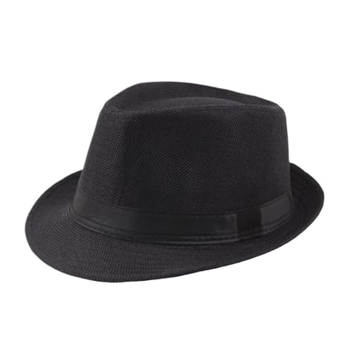 ZNJAMN Zylinder Breite Krempe Männer Strohhut Frauen Sommer Einfarbig Fedoras Jazz Sun Cap FüR Party(Color4) von ZNJAMN