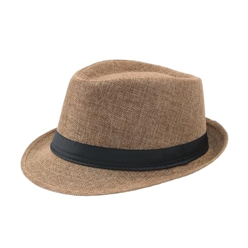 ZNJAMN Zylinder Breite Krempe Männer Strohhut Frauen Sommer Einfarbig Fedoras Jazz Sun Cap FüR Party(Color5) von ZNJAMN