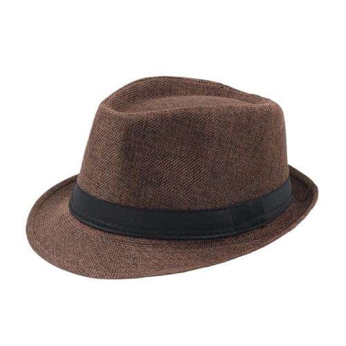 ZNJAMN Zylinder Breite Krempe Männer Strohhut Frauen Sommer Einfarbig Fedoras Jazz Sun Cap FüR Party(Color7) von ZNJAMN