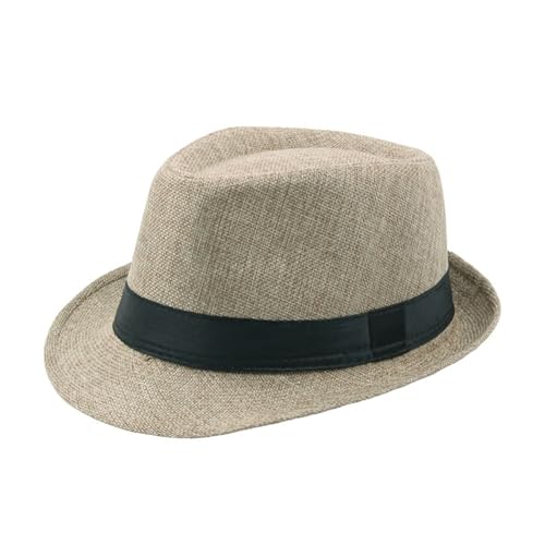 ZNJAMN Zylinder Breite Krempe Männer Strohhut Frauen Sommer Einfarbig Fedoras Jazz Sun Cap FüR Party(Color8) von ZNJAMN
