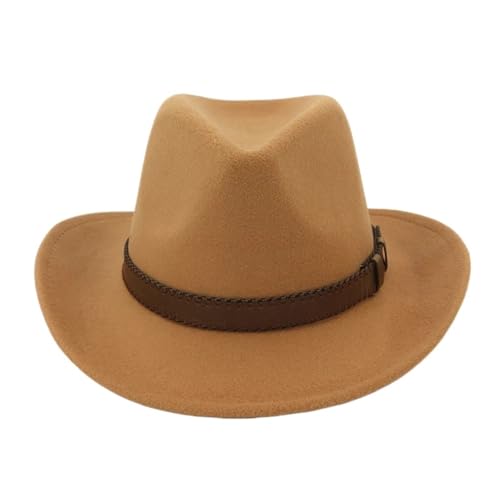 ZNJAMN Zylinder Breite Krempe Wollfilz Cowboy Fedora Hüte Frauen Männer Klassische Party Formale Kappe Hut FüR Party(Color9) von ZNJAMN