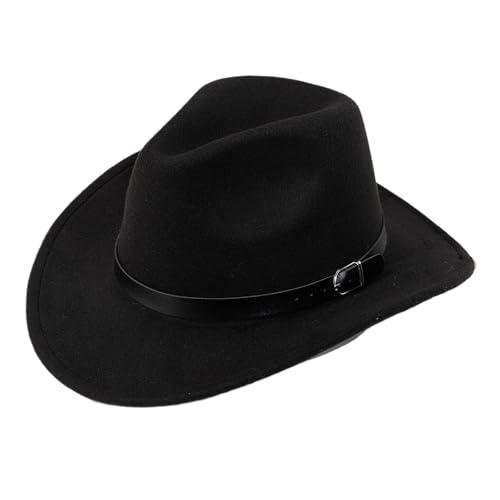 ZNJAMN Zylinder Cowboyhut Gekräuselter Gürtel Zubehör Filzhut Hutbekleidung Leistung Jazzhut FüR Party(Color1) von ZNJAMN