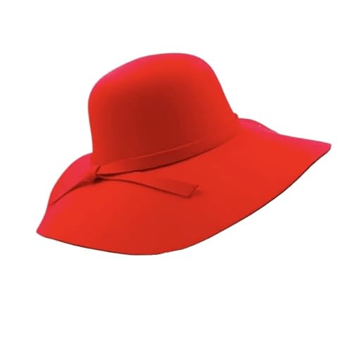 ZNJAMN Zylinder Damen Bowlerhut aus Filz mit breiter Krempe, Kunst-Fedora-Hut, Sonnenkappe FüR Party(Color2) von ZNJAMN