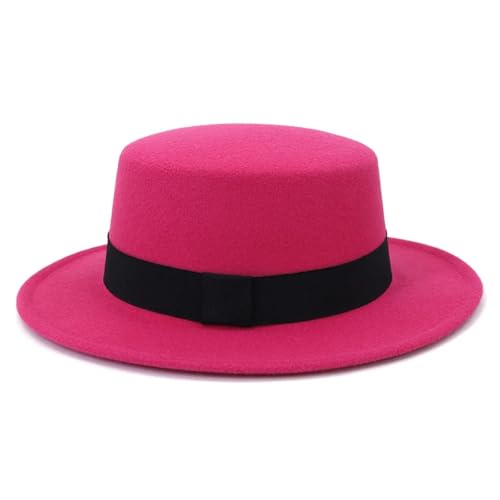 ZNJAMN Zylinder Damen Herren Polyester Baumwolle Wide Brim Fedora Hut for Festival Flat Top Hüte for Party Hochzeit FüR Party(Color3) von ZNJAMN