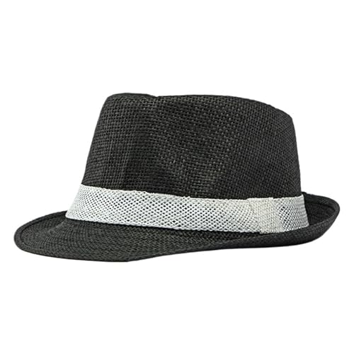 ZNJAMN Zylinder Einfacher, solider Jazzhut for Herren, Outdoor-Strandhut, Damen, Strohhut, gewebter Streifenhut FüR Party(Color5) von ZNJAMN