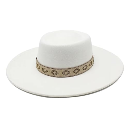 ZNJAMN Zylinder Einfarbige Jazz-Fedora-Mütze mit breiter Krempe, Retro-Kappe FüR Party(Color1) von ZNJAMN