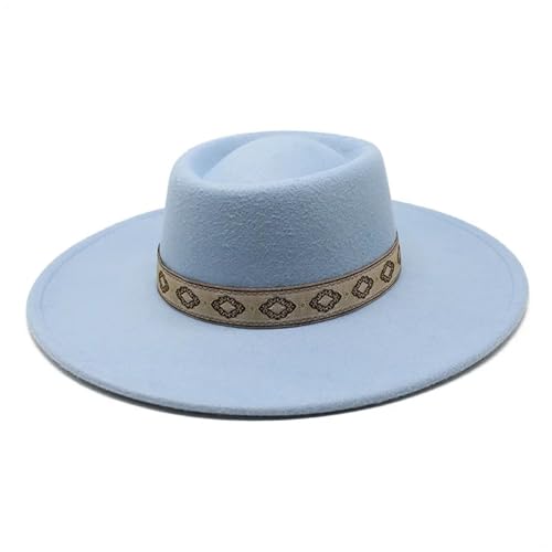 ZNJAMN Zylinder Einfarbige Jazz-Fedora-Mütze mit breiter Krempe, Retro-Kappe FüR Party(Color10) von ZNJAMN