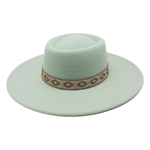ZNJAMN Zylinder Einfarbige Jazz-Fedora-Mütze mit breiter Krempe, Retro-Kappe FüR Party(Color3) von ZNJAMN