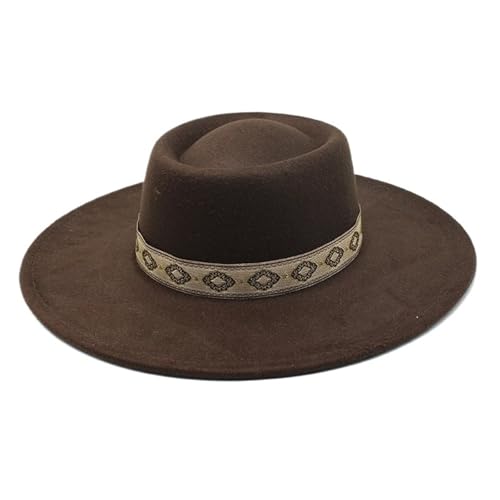 ZNJAMN Zylinder Einfarbige Jazz-Fedora-Mütze mit breiter Krempe, Retro-Kappe FüR Party(Color6) von ZNJAMN