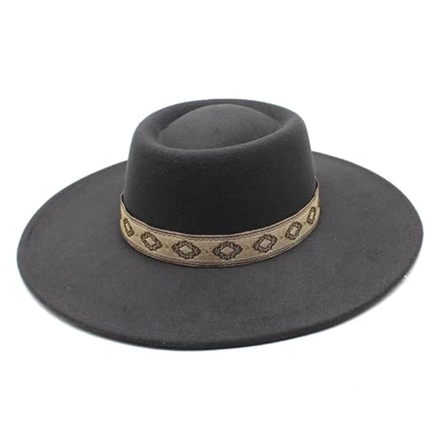 ZNJAMN Zylinder Einfarbige Jazz-Fedora-Mütze mit breiter Krempe, Retro-Kappe FüR Party(Color7) von ZNJAMN