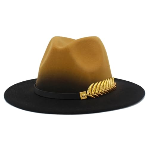 ZNJAMN Zylinder Fedora-Hut Damen Herren Filzhüte Breite Krempe Kappen FüR Party(Color6) von ZNJAMN