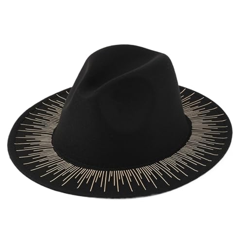 ZNJAMN Zylinder Fedora Hut Frauen Männer Persönlichkeit Herbst Winter Breiter FüR Party(Color3,XL) von ZNJAMN