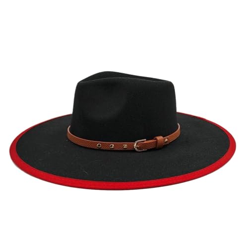 ZNJAMN Zylinder Fedora-Hut for Damen und Herren, Jazzhüte mit großer Krempe FüR Party(Color4) von ZNJAMN
