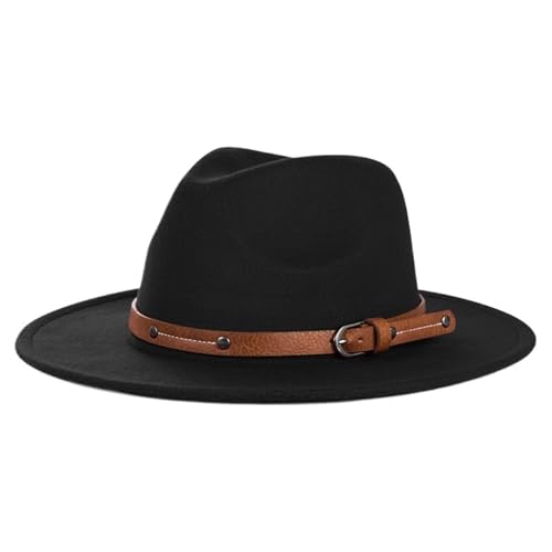 ZNJAMN Zylinder Fedora-Hut for Damen und Herren, Winter, Herbst, Kirche, Jazz-Hüte, flache Krempe, Filzhut FüR Party(Color5) von ZNJAMN