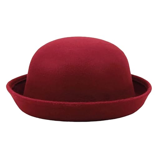 ZNJAMN Zylinder Frauen Mädchen Dome Top Cap Einfarbig Baumwolle Polyester Fedora Hüte FüR Party(Color4) von ZNJAMN