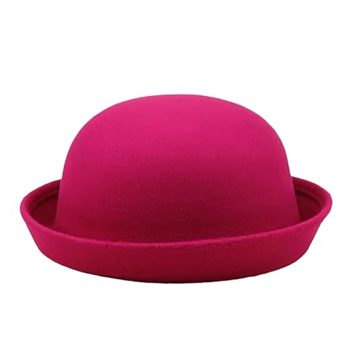 ZNJAMN Zylinder Frauen Mädchen Dome Top Cap Einfarbig Baumwolle Polyester Fedora Hüte FüR Party(Color9) von ZNJAMN