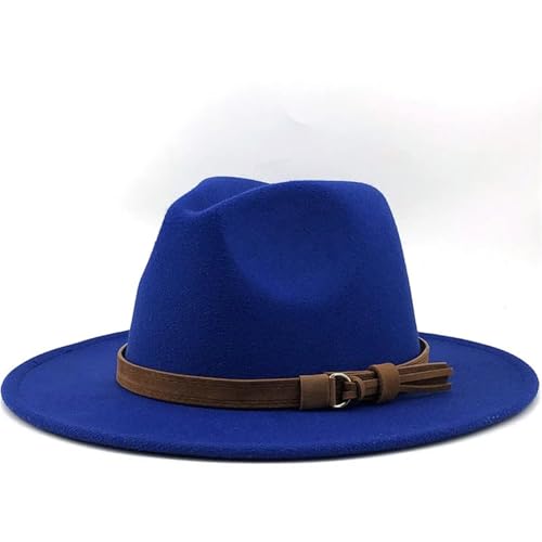 ZNJAMN Zylinder Frauen Männer Wolle Fedora Hut Elegante Dame Winter Herbst Breite Krempe Jazz Kappe FüR Party(Color8) von ZNJAMN