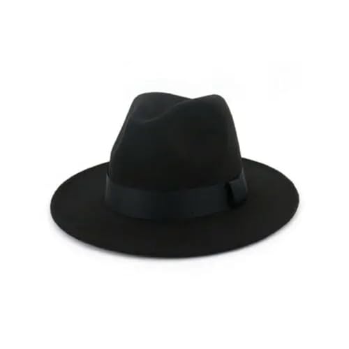 ZNJAMN Zylinder Frauen Winter Klassische Elastische Fedora Hut Unisex Filz Jazz Hüte Elegante Männer Breite Kappe FüR Party(Color2) von ZNJAMN