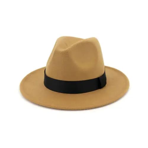 ZNJAMN Zylinder Frauen Winter Klassische Elastische Fedora Hut Unisex Filz Jazz Hüte Elegante Männer Breite Kappe FüR Party(Color7) von ZNJAMN