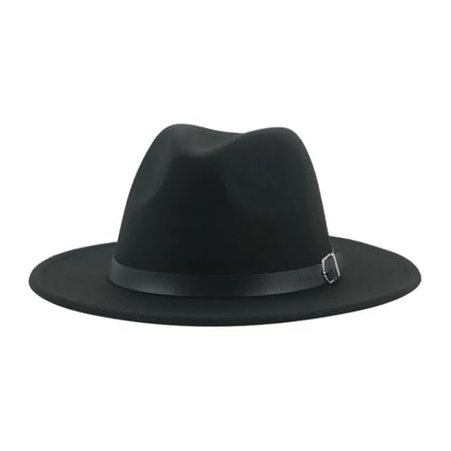 ZNJAMN Zylinder Hüte for Frauen Fedora Hut Männer Caps Solid Casual Dress Formal Vintage Wide Brim Cap FüR Party(Color2) von ZNJAMN
