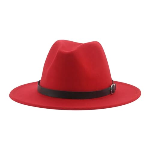 ZNJAMN Zylinder Hüte for Frauen Fedora Hut Männer Caps Solid Casual Dress Formal Vintage Wide Brim Cap FüR Party(Color4) von ZNJAMN