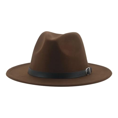 ZNJAMN Zylinder Hüte for Frauen Fedora Hut Männer Caps Solid Casual Dress Formal Vintage Wide Brim Cap FüR Party(Color6) von ZNJAMN