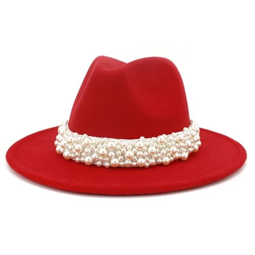 ZNJAMN Zylinder Jazz Fedora Hüte Frauen Gefilzte Top Cap Trendy Breite Krempe Kleid Hut FüR Party(Color5) von ZNJAMN