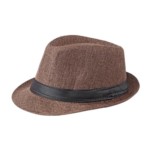ZNJAMN Zylinder Jazzhut, Strandhut aus Leinen for Damen und Herren FüR Party(Color4) von ZNJAMN