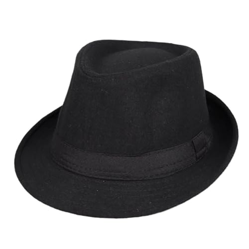 ZNJAMN Zylinder Klassischer Fedora-Hut for Herren, lässig, Winter, Gentleman, Filz, Jazz-Kappe FüR Party(Color1) von ZNJAMN