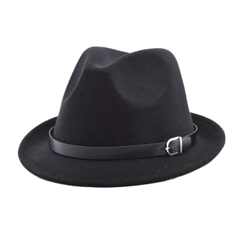 ZNJAMN Zylinder Klassischer Filz-Fedora-Hut for Männer und Frauen, Cowboy-Trilby-Kappe FüR Party(Color1) von ZNJAMN