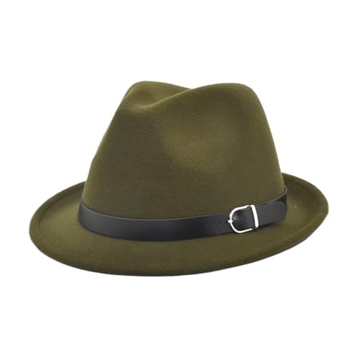 ZNJAMN Zylinder Klassischer Filz-Fedora-Hut for Männer und Frauen, Cowboy-Trilby-Kappe FüR Party(Color2) von ZNJAMN