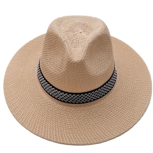ZNJAMN Zylinder Männer Strohhut Casual Cowboy Jazz Cap Frauen Männlichen Sommer Trendy Strand Sonnenhüte FüR Party(Color3) von ZNJAMN