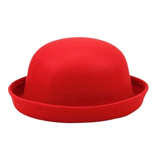 ZNJAMN Zylinder Outdoor-Fedora for Erwachsene mit flacher Oberseite, reine Farbe, Imitationswolle, Jazzhut, breite Krempe, eleganter runder Hut for Damen FüR Party(Color2) von ZNJAMN