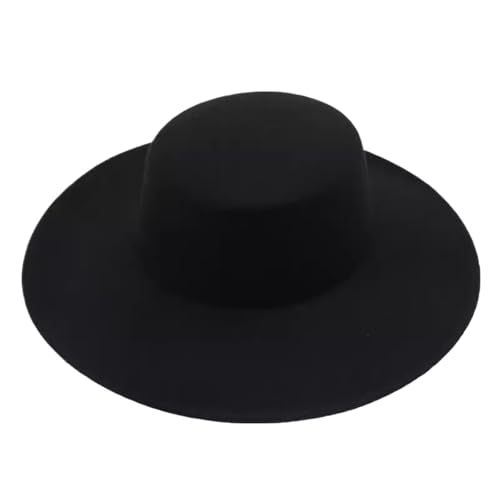 ZNJAMN Zylinder Retro Leichter Flacher Partyhut Großer Krempe Zylinderhut Laufsteg Bühnenauftrittshut FüR Party(Color2) von ZNJAMN