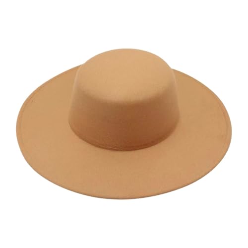 ZNJAMN Zylinder Retro Leichter Flacher Partyhut Großer Krempe Zylinderhut Laufsteg Bühnenauftrittshut FüR Party(Color4) von ZNJAMN