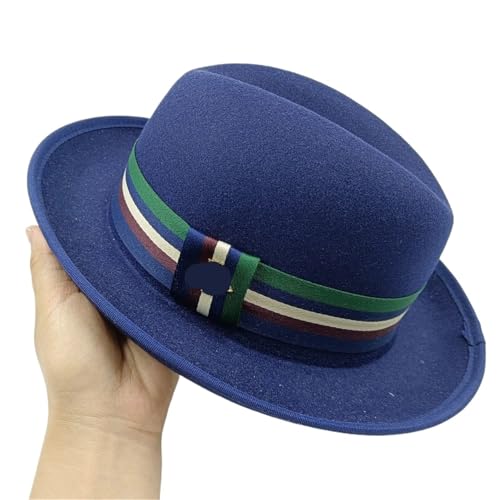 ZNJAMN Zylinder Roll Up Brim Herren Fedora Round Top Cap Zylinder FüR Party(Color1) von ZNJAMN