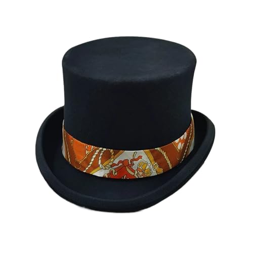 ZNJAMN Zylinder Rosa High Top Hut Zauberer Hat Jazz Hüte Gentleman Flat FüR Party(Color2) von ZNJAMN