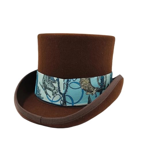 ZNJAMN Zylinder Rosa High Top Hut Zauberer Hat Jazz Hüte Gentleman Flat FüR Party(Color3) von ZNJAMN