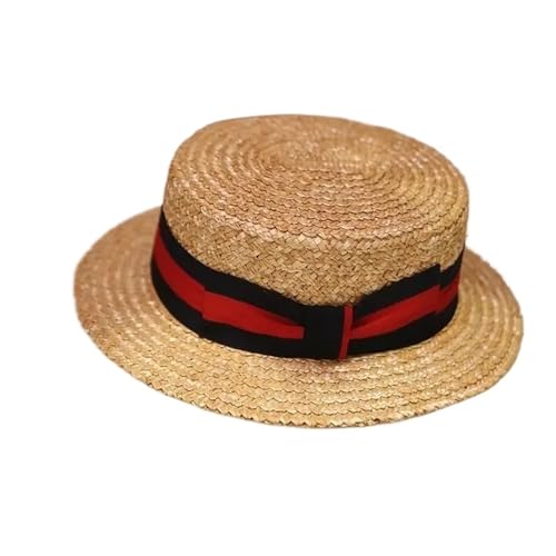 ZNJAMN Zylinder Strohhut Flat Top Eave Casual Short FüR Party(Color2) von ZNJAMN