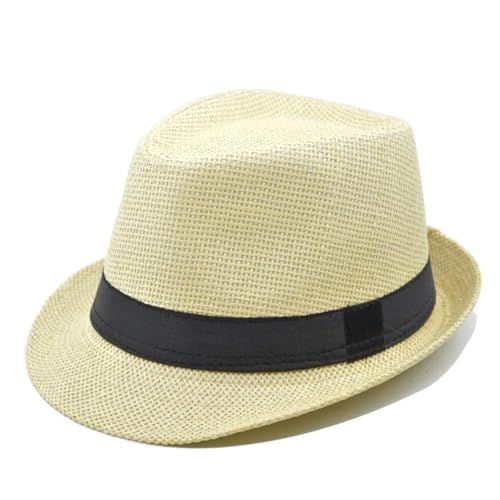 ZNJAMN Zylinder Unisex Frauen Männer Strohhut Band Curling Krempe Jazz Fedora Hut Outdoor Hüte FüR Party(Color5) von ZNJAMN