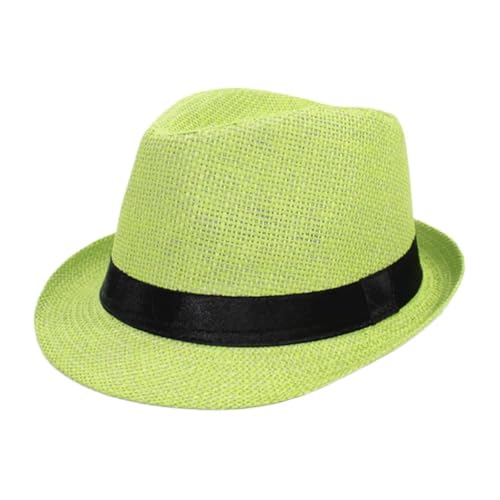 ZNJAMN Zylinder Unisex Frauen Männer Strohhut Band Curling Krempe Jazz Fedora Hut Outdoor Hüte FüR Party(Color9) von ZNJAMN
