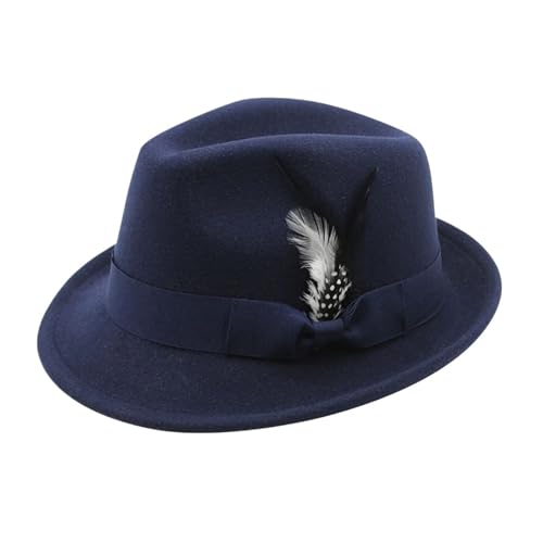 ZNJAMN Zylinder Vintage Gebogene Krempe Filz Fedora Hut for Männer Gentleman Hamburger Kappe FüR Party(Color6) von ZNJAMN