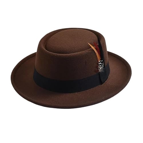 ZNJAMN Zylinder Vintage Hut Herren Fedora-Hüte aus Filz mit gerollter Krempe FüR Party von ZNJAMN