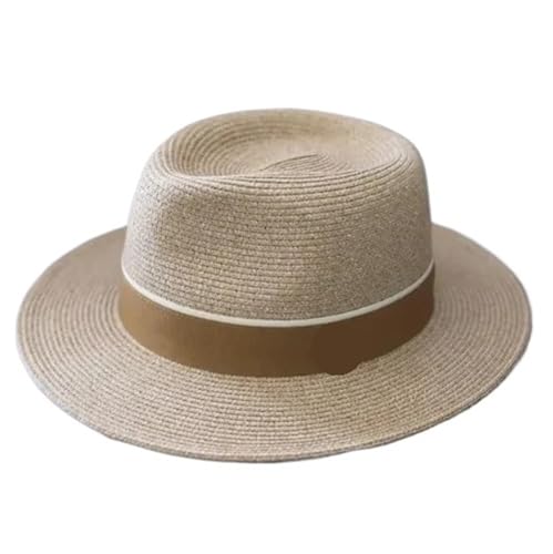 ZNJAMN Zylinder Weich geformter Strohhut for den Sommer, Damen/Herren, breite Krempe, Strand-Sonnenkappe FüR Party(Color1) von ZNJAMN