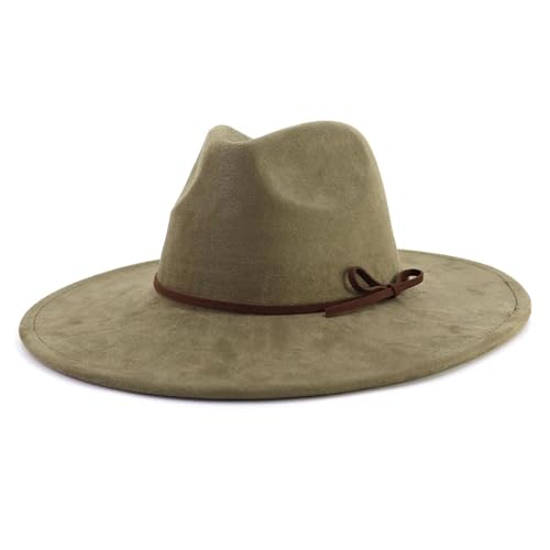 ZNJAMN Zylinder Wildleder-Fedora-Hut mit breiter Krempe for Männer und Frauen FüR Party(Color8) von ZNJAMN