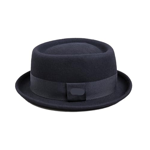 ZNJAMN Zylinder Wollfilz Fedoras Hut Herbst Winter Vintage Große Größe Casual Jazz Cap FüR Party(Color1) von ZNJAMN
