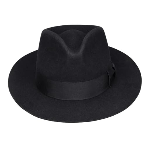 ZNJAMN Zylinder Wollfilzhut Herren Fedora Krempe Satingefütterte Kappe FüR Party(Color1) von ZNJAMN