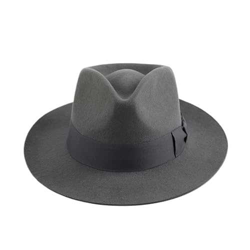 ZNJAMN Zylinder Wollfilzhut Herren Fedora Krempe Satingefütterte Kappe FüR Party(Color2) von ZNJAMN